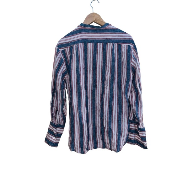 FRAME Linen Clean Collared Bib Shirt in Natural Size XS - Picture 4 of 7